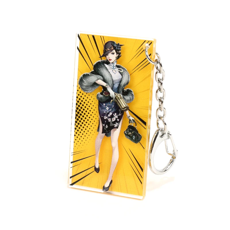 Vograce 2020 New products custom double Clear transparent 3d anime print glitter epoxy holo acrylic keychain | Украшения и