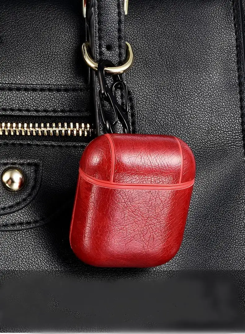 Чехол airpods из натуральной кожи для airpods, винтажный матовый чехол для хранения Apple Airpods из коричневой кожи, защитный чехол для наушников