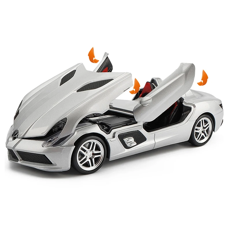 

1/24 Convertible Simulation Alloy Toy Car Model Ornaments Collection Gift Boy