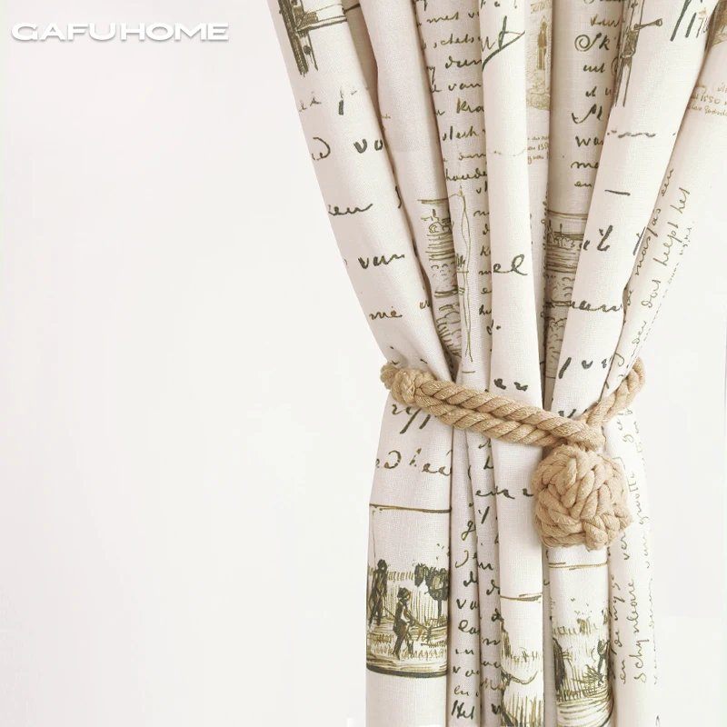

Museum Cotton and Linen Curtains Light Luxury Retro Curtains for Living Dining Room Bedroom