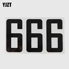 YJZT 15 см * 8,8 см креативные 666 цифры наклейки для мотогонок украшают Стайлинг автомобиля и наклейки 13D-0459