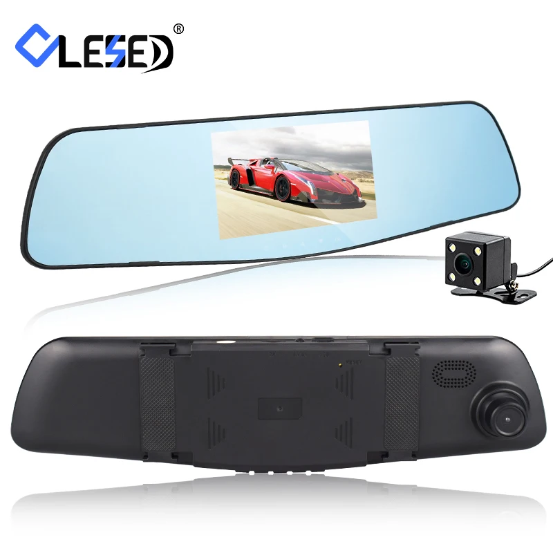 Автомобильный видеорегистратор с двумя объективами зеркало заднего вида full hd1080p