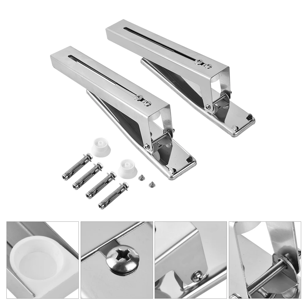 

2x Adjustable Kitchen Stainless Steel Microwave Oven Bracket Sturdy Foldable Stretch Wall Mount Rack Shelf