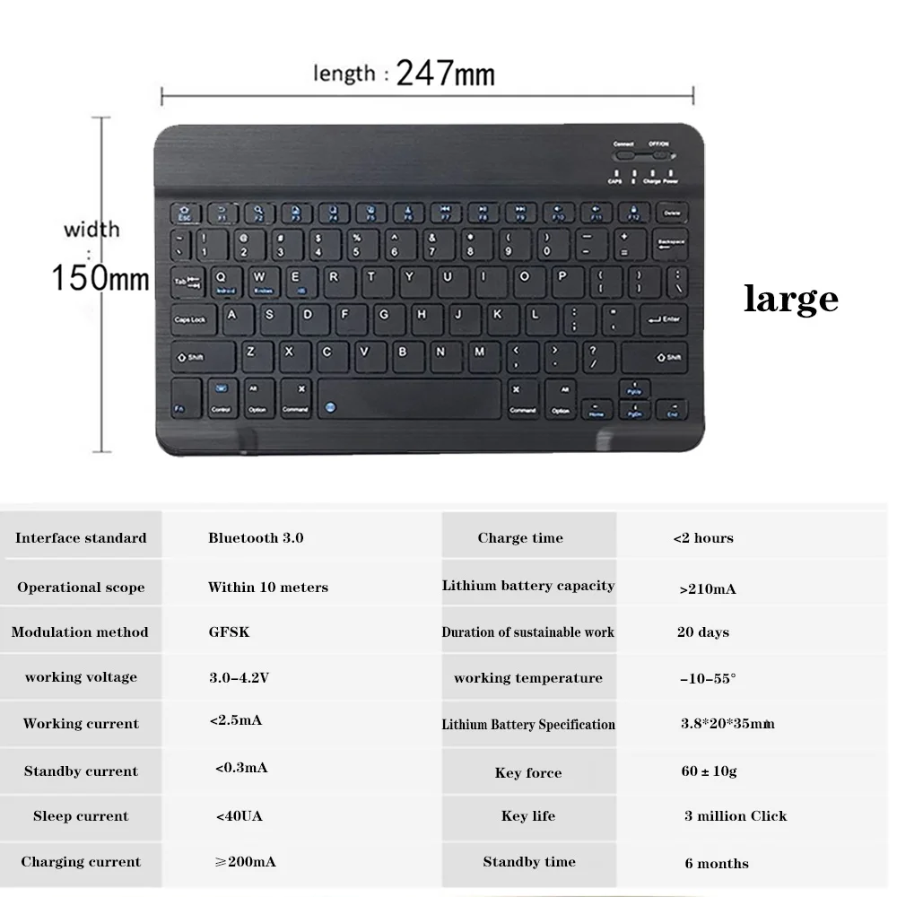 Чехол для Apple IPad Pro 11 2018 2020 9 7 10 5 дюйма чистый черный чехол планшета + беспроводная