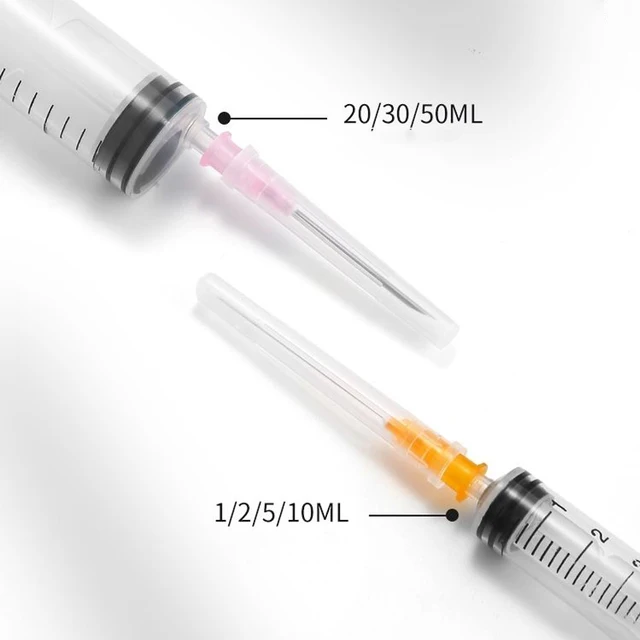 50pcs 1ml Disposable Plastic Veterinary Syringe With Needles For Pet Farm Animal Cat Dog Pig Cattle Sheep Horses 2ml 5ml 10ml 5