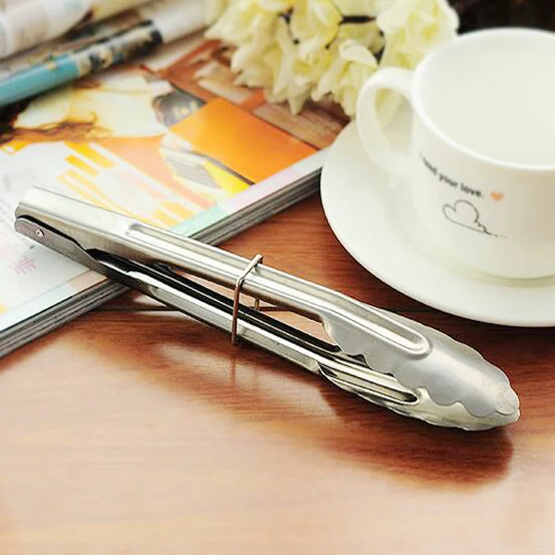 1 шт. 22 см металлические щипцы для барбекю зажим выпечки хлеба замок дизайн ручка