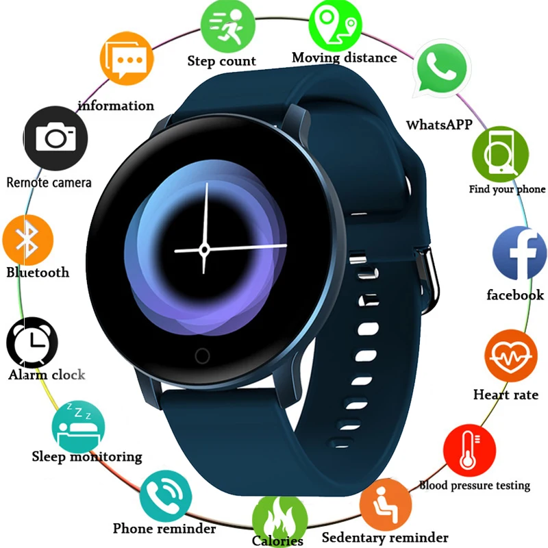 Смарт часы для мужчин и женщин фитнес с пульсометром монитором кровяного