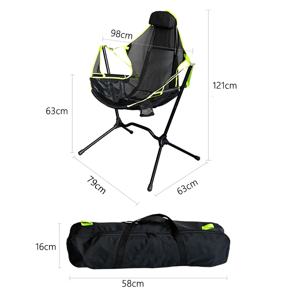 구매 휴대용 캠핑 의자 야외 접이식 흔들리는 낚시 의자 베개 안락 의자 정원 가구 스윙 좌석, 인기 판매