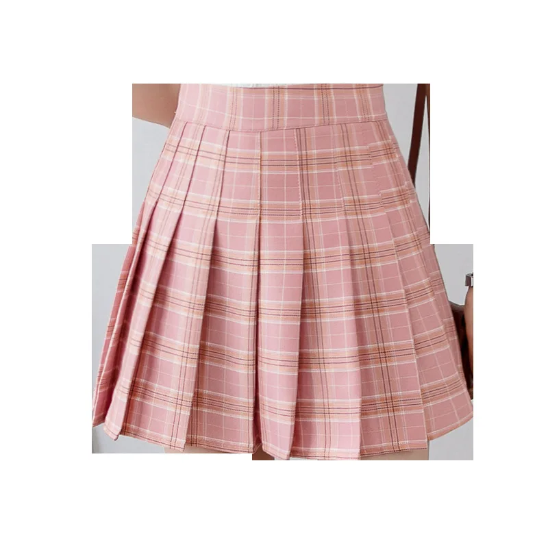 

New Autumn women skirt high waist pleated plaid skirts female cute sweet girls dance skirt mujer