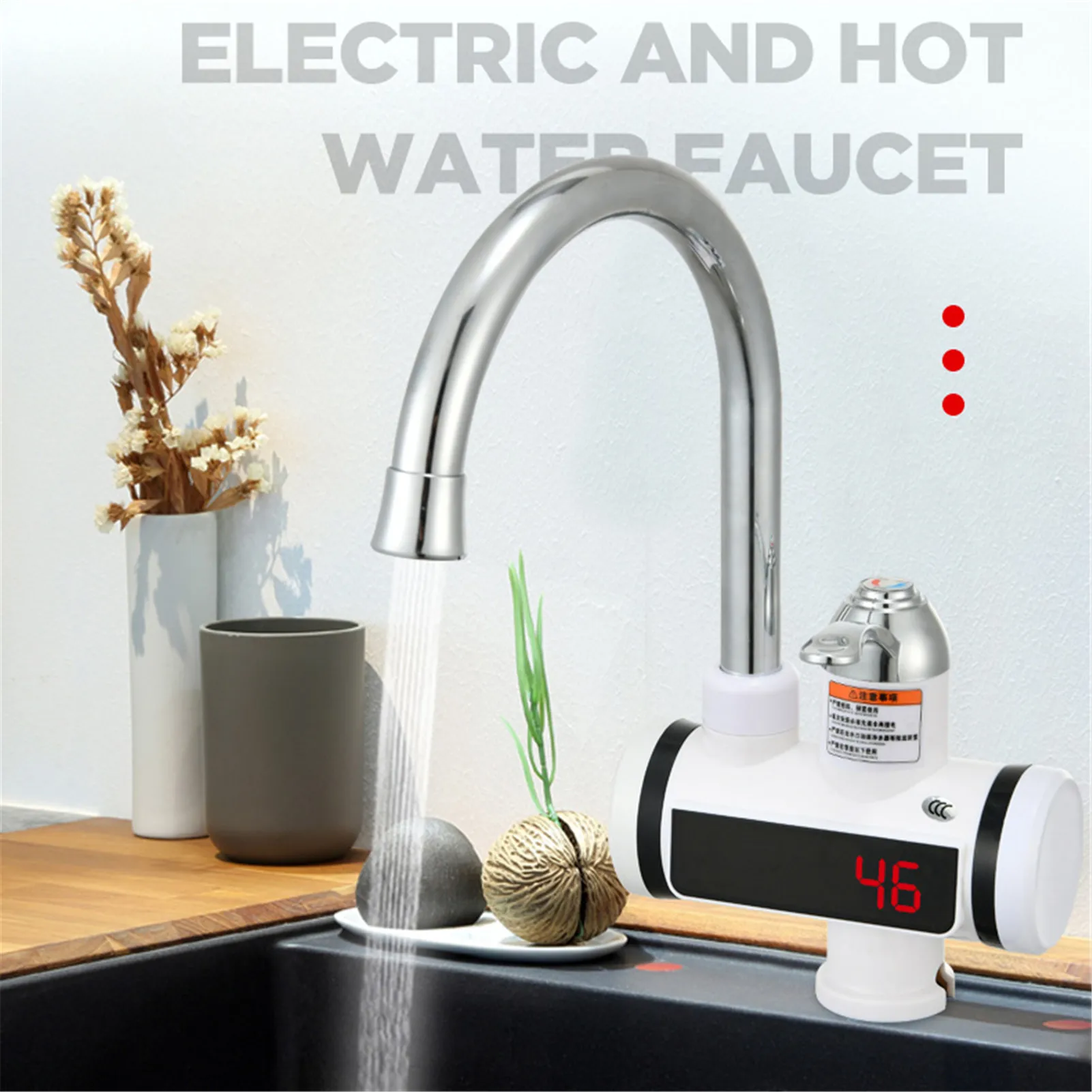 

Electric heating faucet Digital temperature control display energy saving and electricity saving water and electricity active