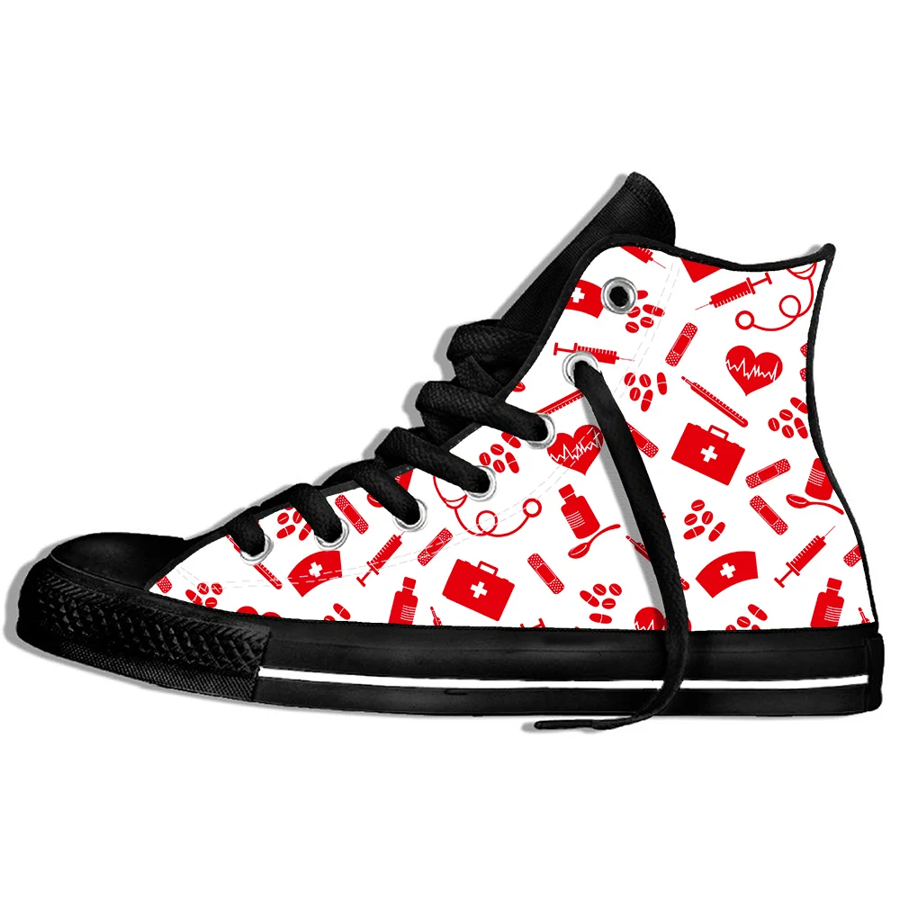 

Cartoon Cute Nurse Pattern Casual Women Summer Breathable Men Fashion High Top Shoes