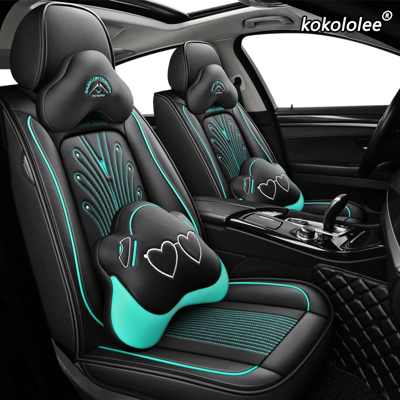 Кожаный чехол для автомобильного сиденья kokololee vw golf 4 5 6 Volkswagen polo sedan 9n passat b5 b6 b7 Tiguan