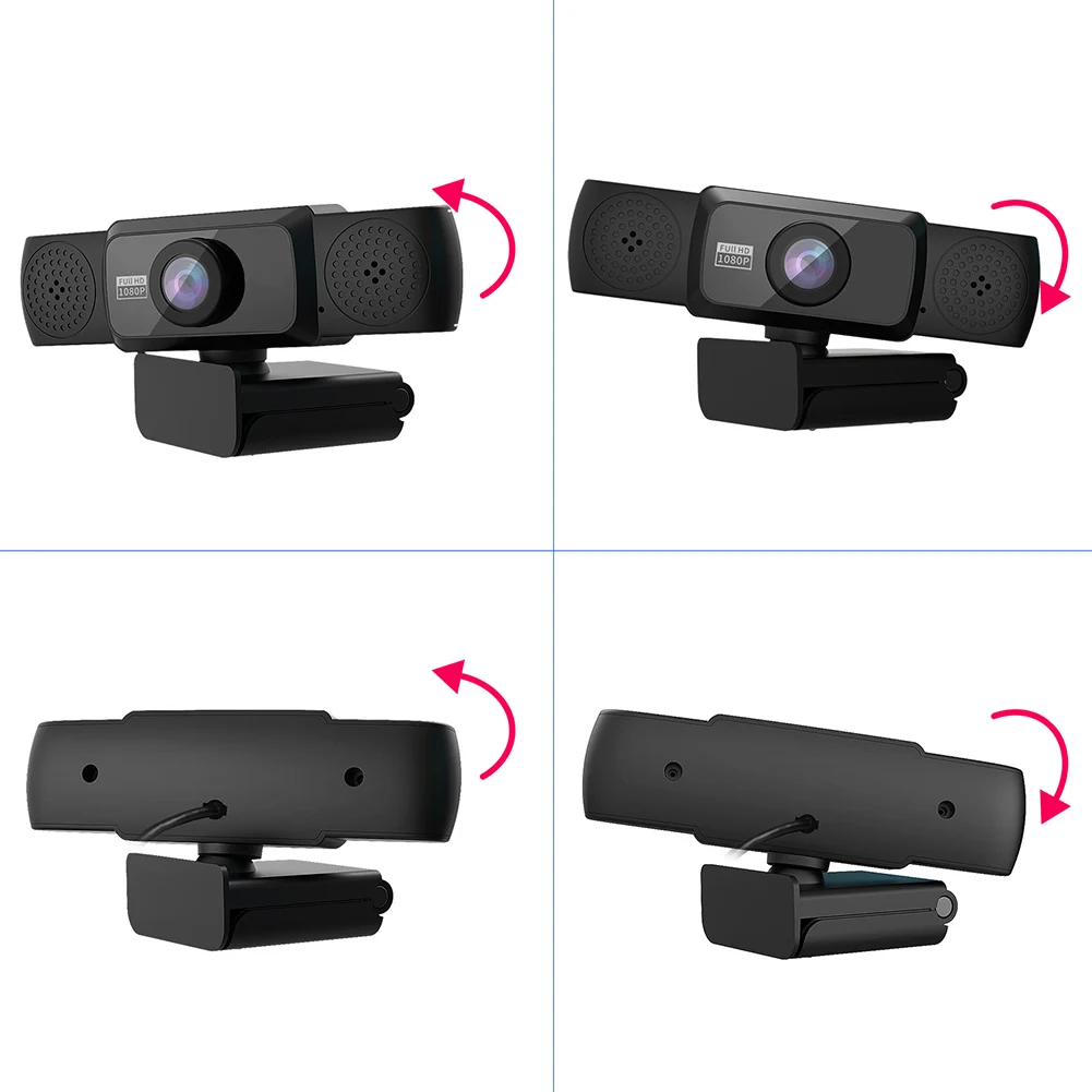 

1080P HD Rotatable Webcam With Mic PC Desktop Web Camera Cam Mini Computer WebCamera Cam With Bracket For Video Recording Work