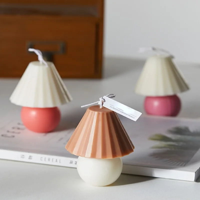 Креативная плиссированная настольная лампа акриловая Форма в виде свечи сделай