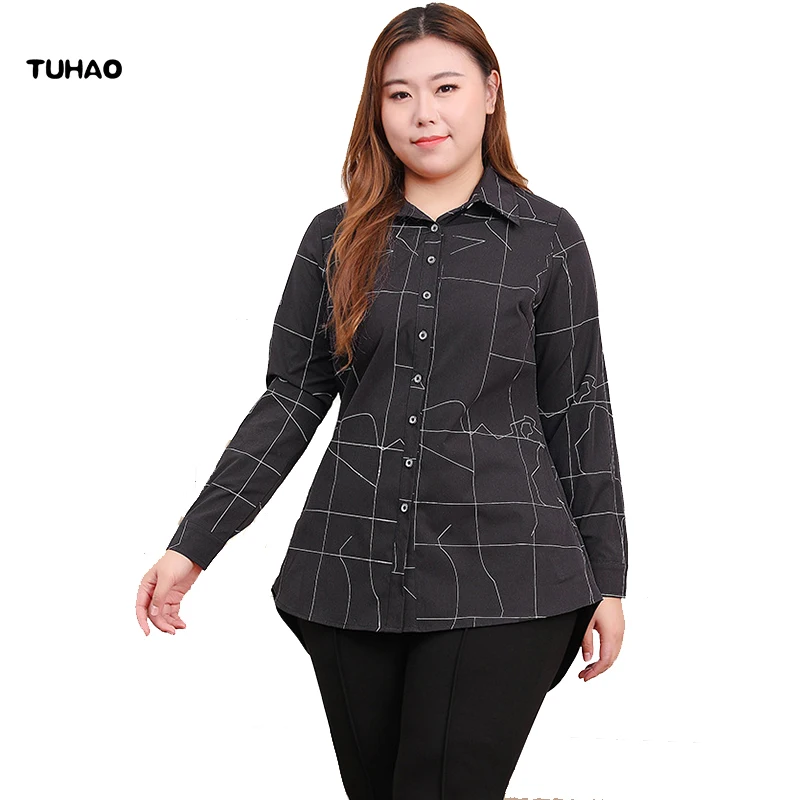 TUHAO весна офис леди рубашка размера плюс блузка 10XL 9XL 8XL женская обувь Блузки Топы