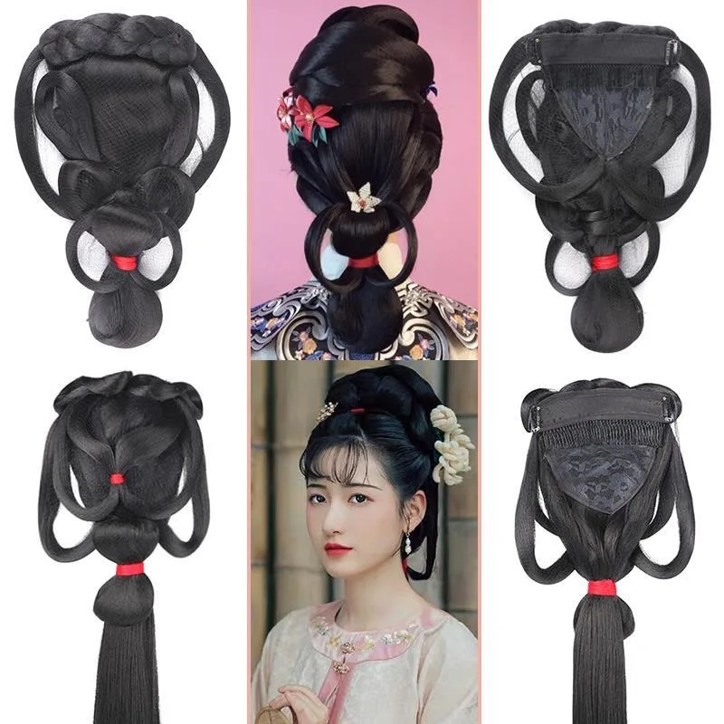 Женские парики Hanfu головной убор в традиционном китайском стиле для выступлений