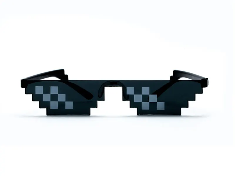 Thug Life Glasses Men Women Sunglasses For Boys Girls Mosaic Funny Cosplay Prop Shades Deal With It Sun Glasses With Case UV400
