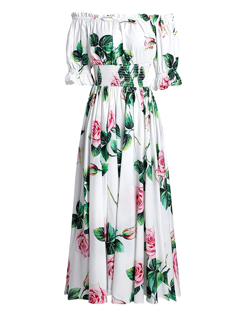 Сицилийских Роза взлетно посадочной полосы платье с цветочным рисунком для