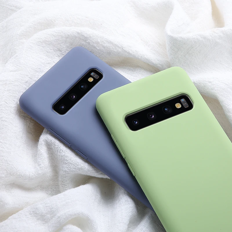 Силиконовый однотонный чехол для samsung Galaxy A10 A20E A20 A30 A40 A50 A70 M20 S8 S9 S10 Примечание 10 плюс S10e жидкости Чехлы мягкие из кожи TPU чехол