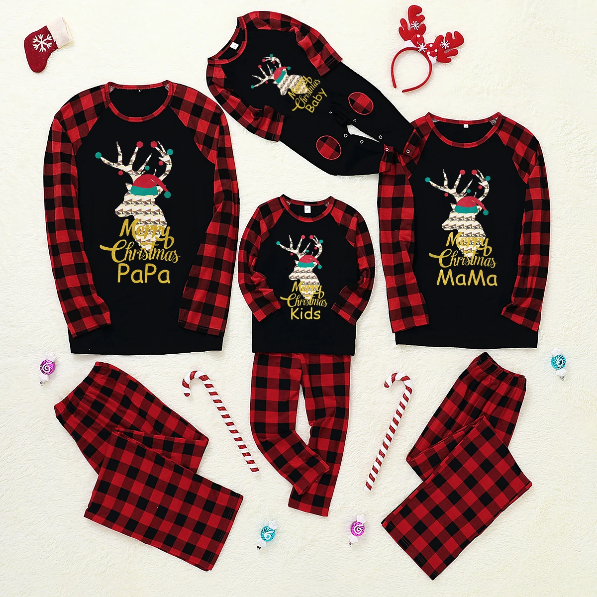

Christmas Pajamas For Family Mom Daughter Dad Baby Girl Boy Sleepwear New Year Family Look Christmas Gift Cotton Casual Clothes