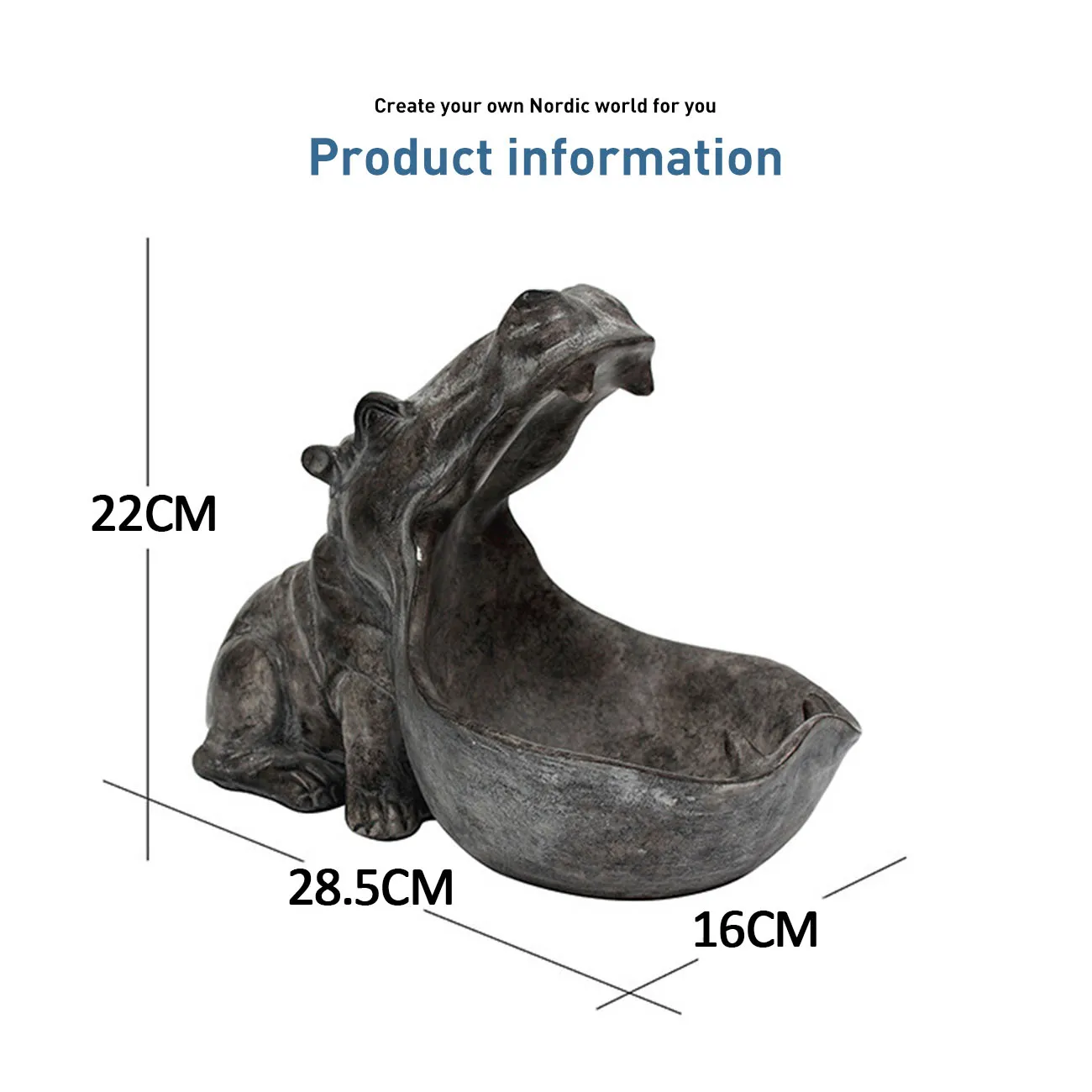 

Resin Hippo Statue Hippopotamus Sculpture Figurine Key Candy Container Decoration Home Table Decoration Accessories Storage Box