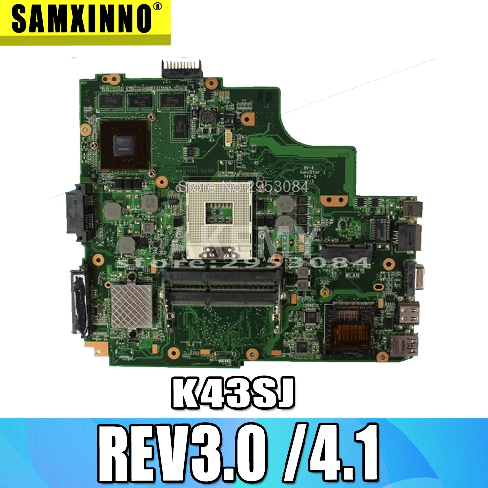 Материнская плата для ноутбука For Asus K43SJ K43SV A43S X43S K43SM основная HM65 N12P GS A1 REV3.0 GT540M 1 ГБ