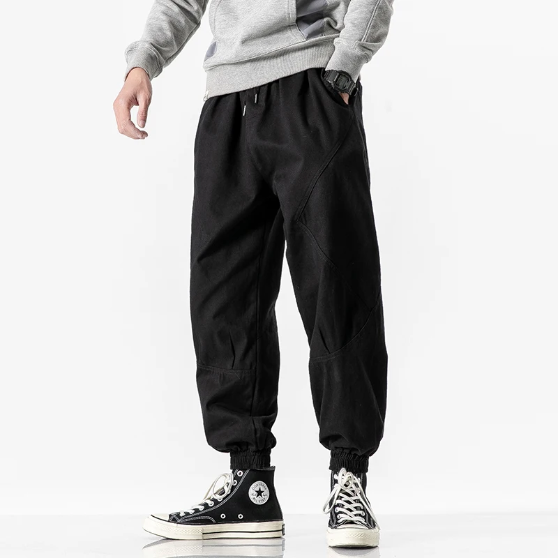 Брюки мужские повседневные из хлопка дышащие штаны Шаровары свободного покроя с