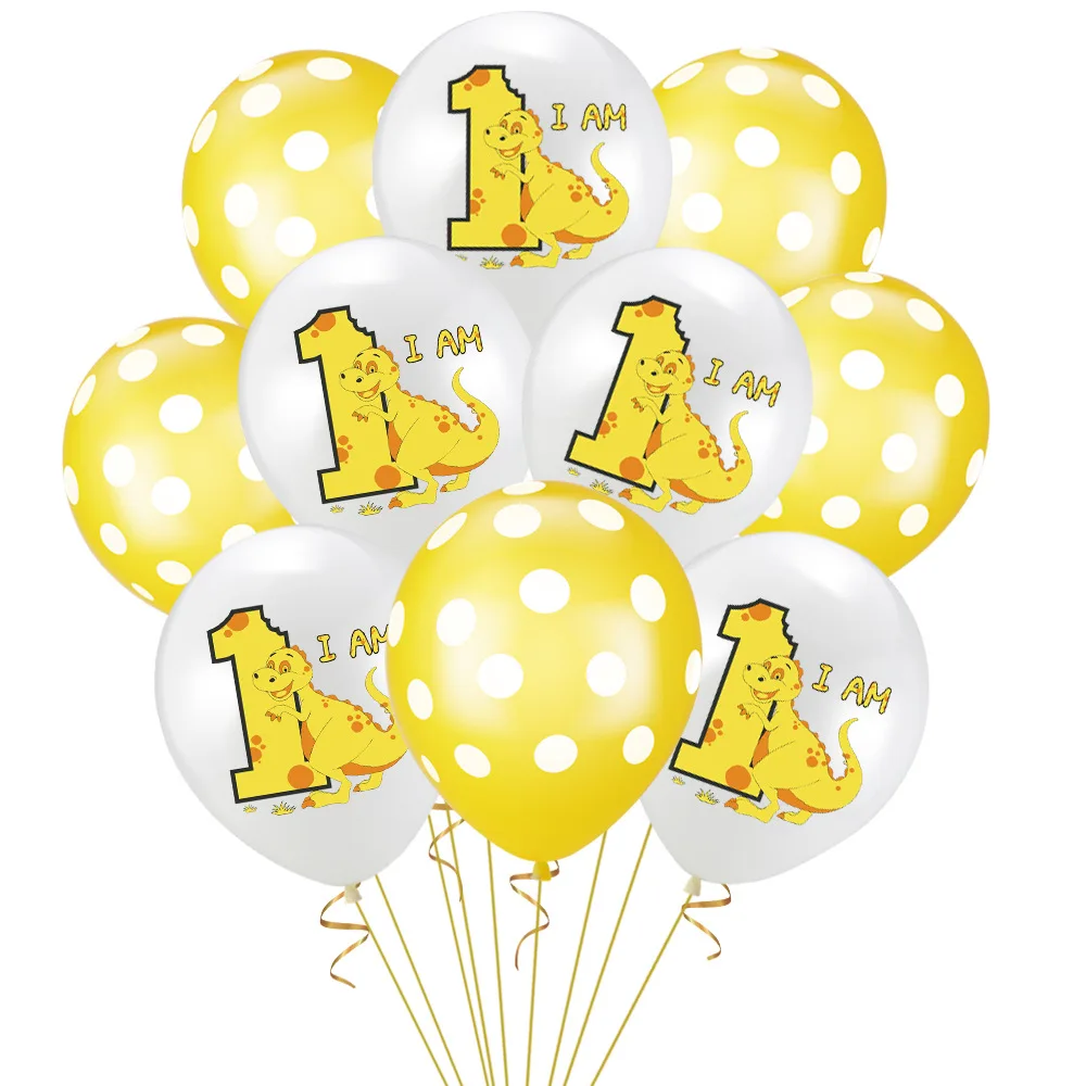 10 шт. воздушный шар с динозавром из мультфильма для первого дня рождения 1 год