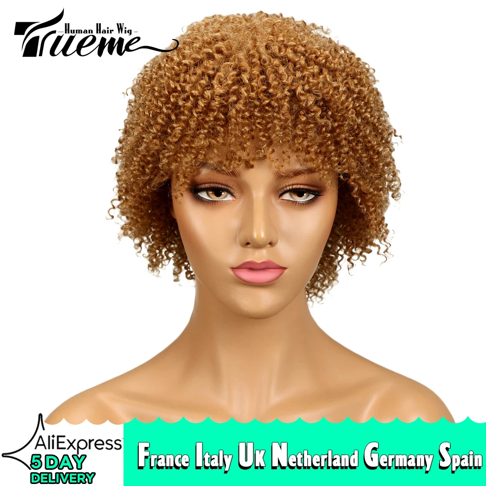 Trueme коричневый цвет афро кудрявые искусственные бразильские короткие бобы