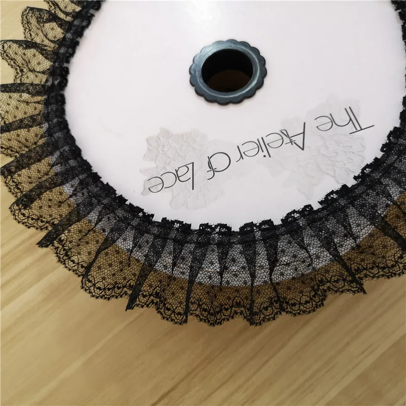 1 ярд тюль кружевная ткань черная белая швейная лента 5 см в горошек аппликация с