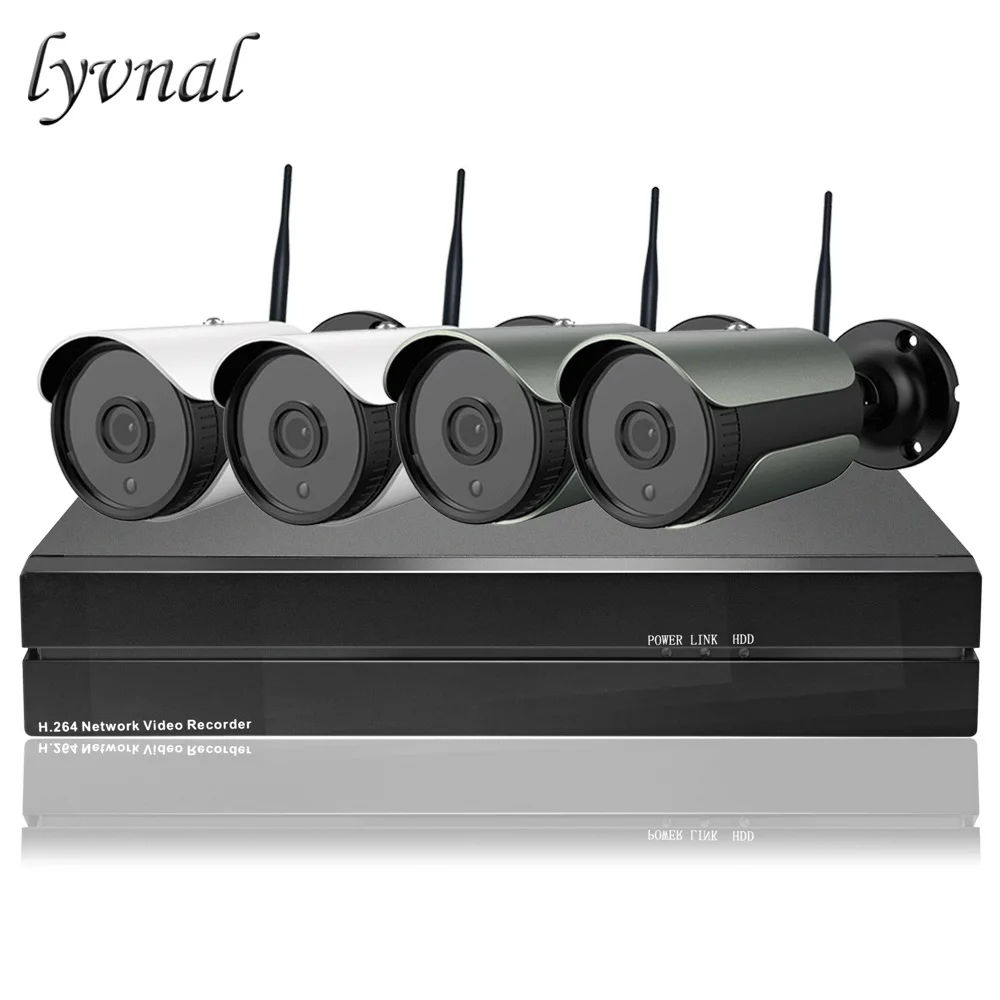 Многоцветный LYVNAL 4CH wi-fi-комплект H.265 SONY 1080P WiFi камера пуля беспроводная камера безопасности p2p наблюдение ONVIF 8ch 5mp 2mp NVR комплект - Цвет: Многоцветный