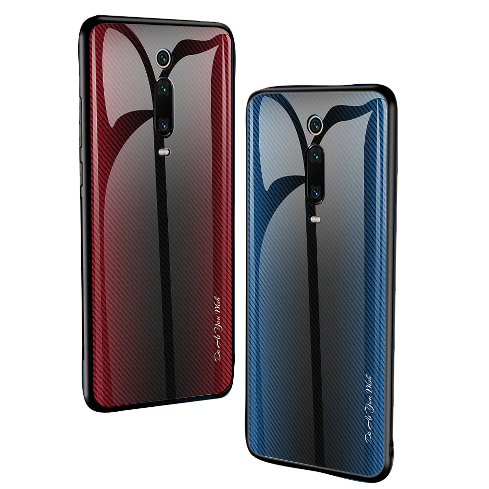 

Gradient Texture Tempered Glass Phone Case For Redmi 8A 7A Luxury Hard Texture Glass Cover For Redmi K20 pro Gradient Glass Case