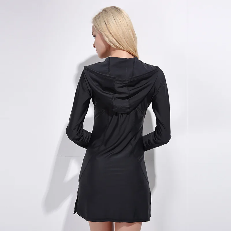 SBART Women Swimdress One Piece Quick Dry Swimwear Female Swimsuits Bodysuit Long Sleeves Hooded Modes Beach Bathing Suits Skirt