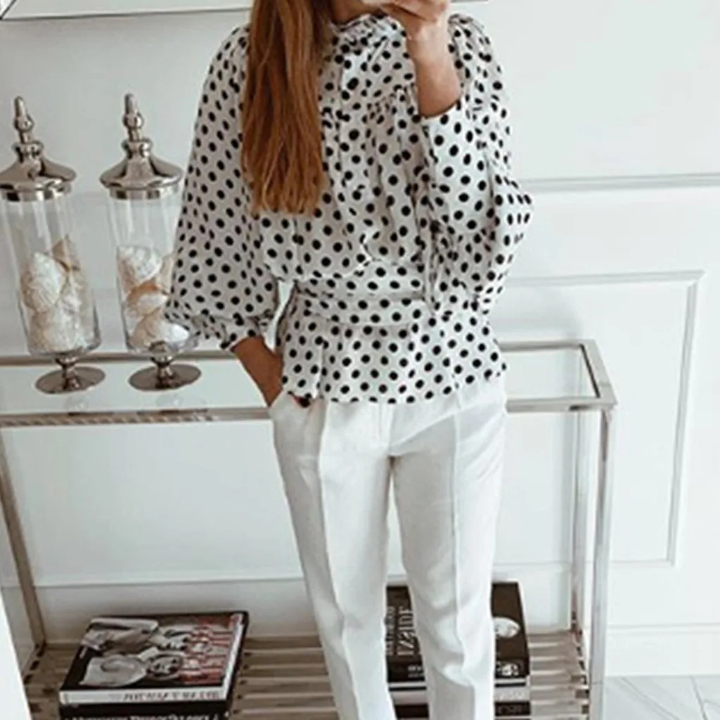 Женские повседневные топы с длинными рукавами оборками и поясом бесплатная