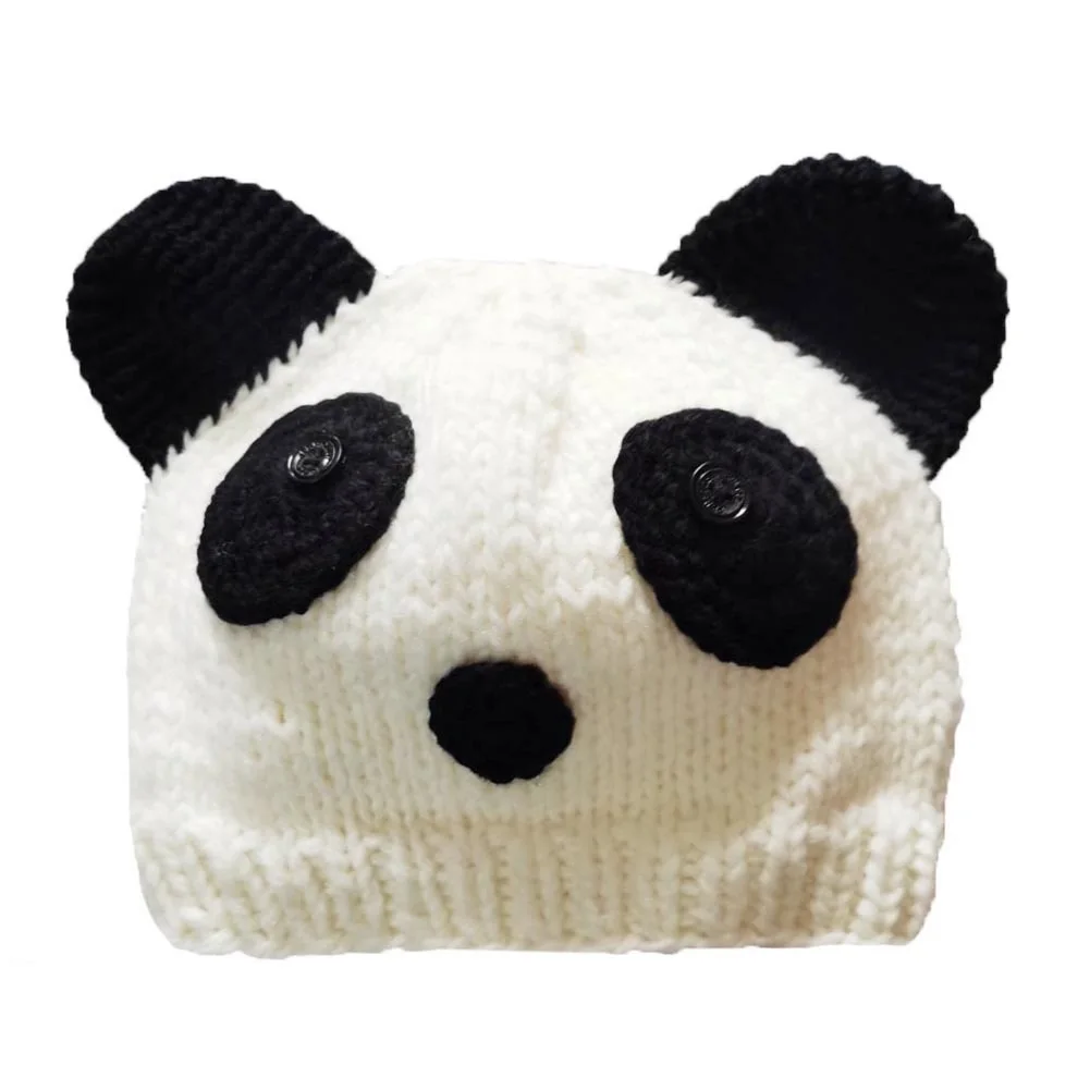

JTVOVO 2021 New Handmade Panda Wool Winter Hat Funny And Cute Warm And Windproof Hat Halloween Props Unisex Beanie Balaclava Cap