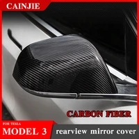 for tesla model 3 2021 accessories rearview mirror cover model3 carbon fiber rear view mirror cover side mirror cover new