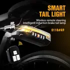 Задсветильник фонарь для велосипеда, водонепроницаемый, IPX6, 2000 мА, зарядка через USB, велосипедные светодиодные фонари