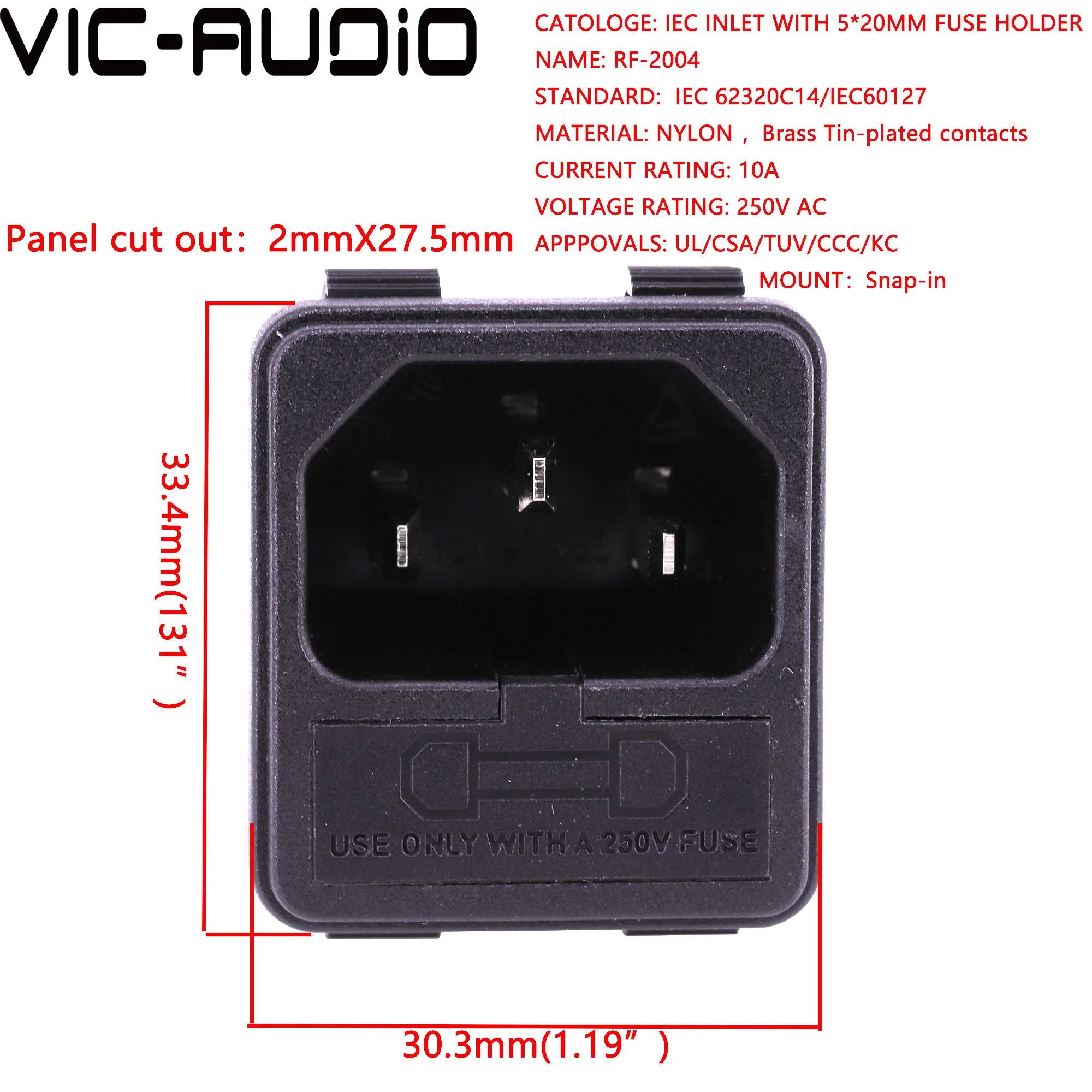 

MOLEE CHUN IEC вход с держателем предохранителя RF-2004-C