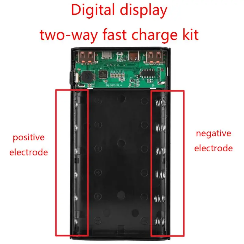 Dual USB QC3.0 6x18650 Batteries DIY Power Bank Box Holder Case Fast Charger Shell for Mobile Phone Tablet PC Accessories | Электроника