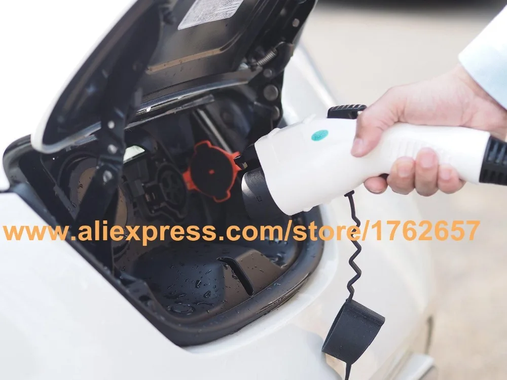 32A EV зарядное устройство 5 м черный кабель SAE J1772 к IEC 62196 2 Тип 1 К разъем для зарядной