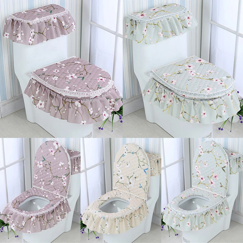 Золото бaрхaтныe лeггинсы Чехлы для сиденья унитаза комплект туалеты U образный