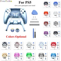 for ps5 game controller shell gamepad case front cover rear cover decorative strip screws 2pcs grips pry screwdriver