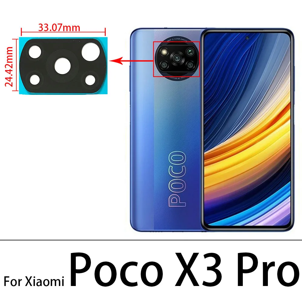 Стеклянный объектив для задней камеры Xiaomi Redmi Poco F1 F2 F3 F4 F5 X3 GT X4 M3 M4 Pro 4G 10 шт.