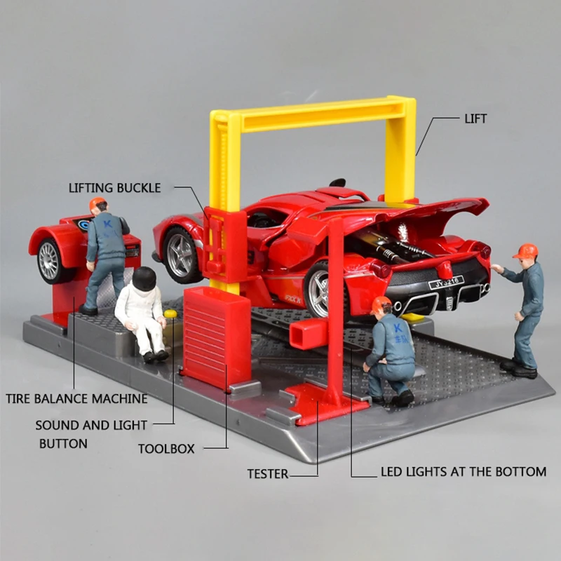 Новая станция для ремонта гоночного автомобиля в масштабе 1:32 игрушечный набор