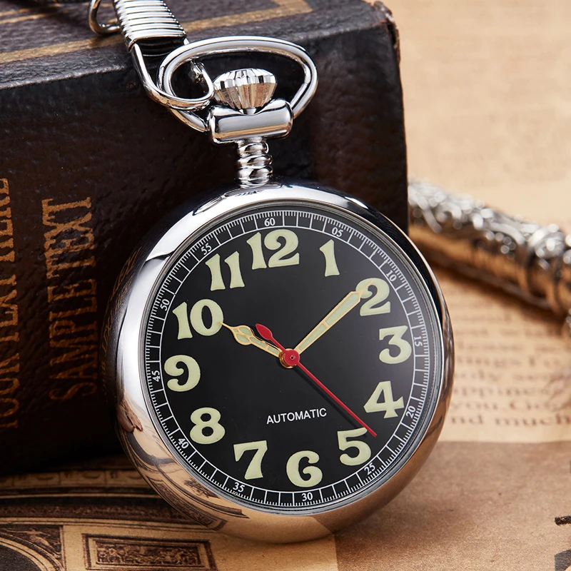 

Vintage Mechanical Pocket Watch Luminous Skeleton Hand-wind Golden Men Women Fob Chain Clock Luxury Copper Pocket Watch Gifts