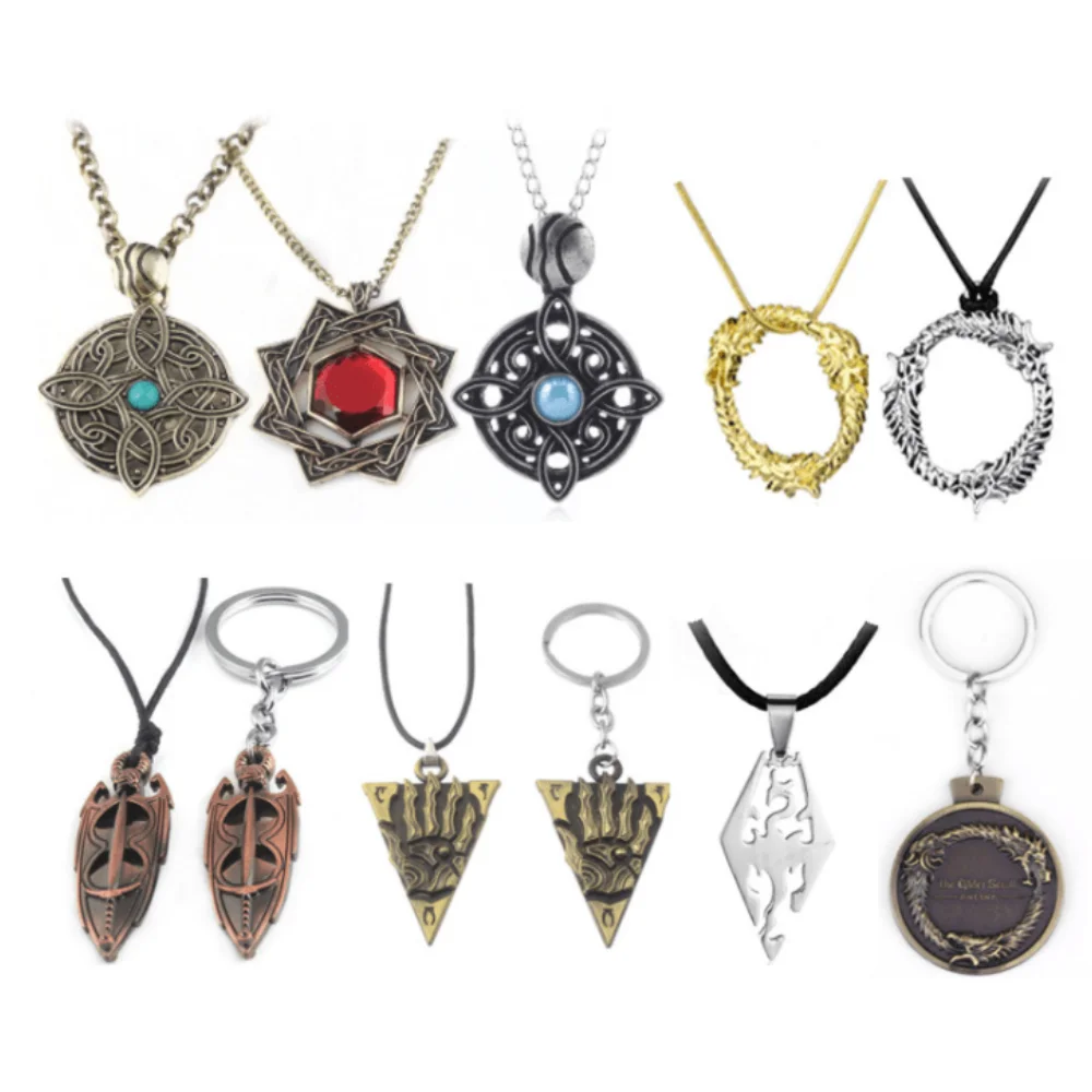 Брелок с подвеской из красного кристалла в стиле игры старшие свитки |