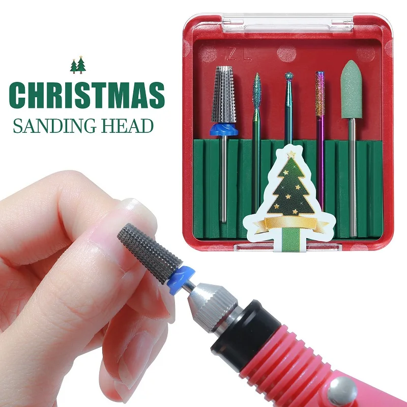 

Carbide Tungsten Steel Nail Drill Bits Polishing Head Set Manicure Pedicure Sanding Head Armor Removal Polishing Christmas Set