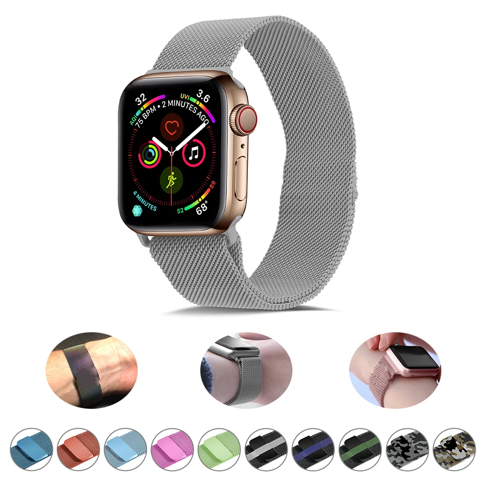 Миланская петля браслет из нержавеющей стали для Apple Watch 1 2 3 42 мм 38 металлический