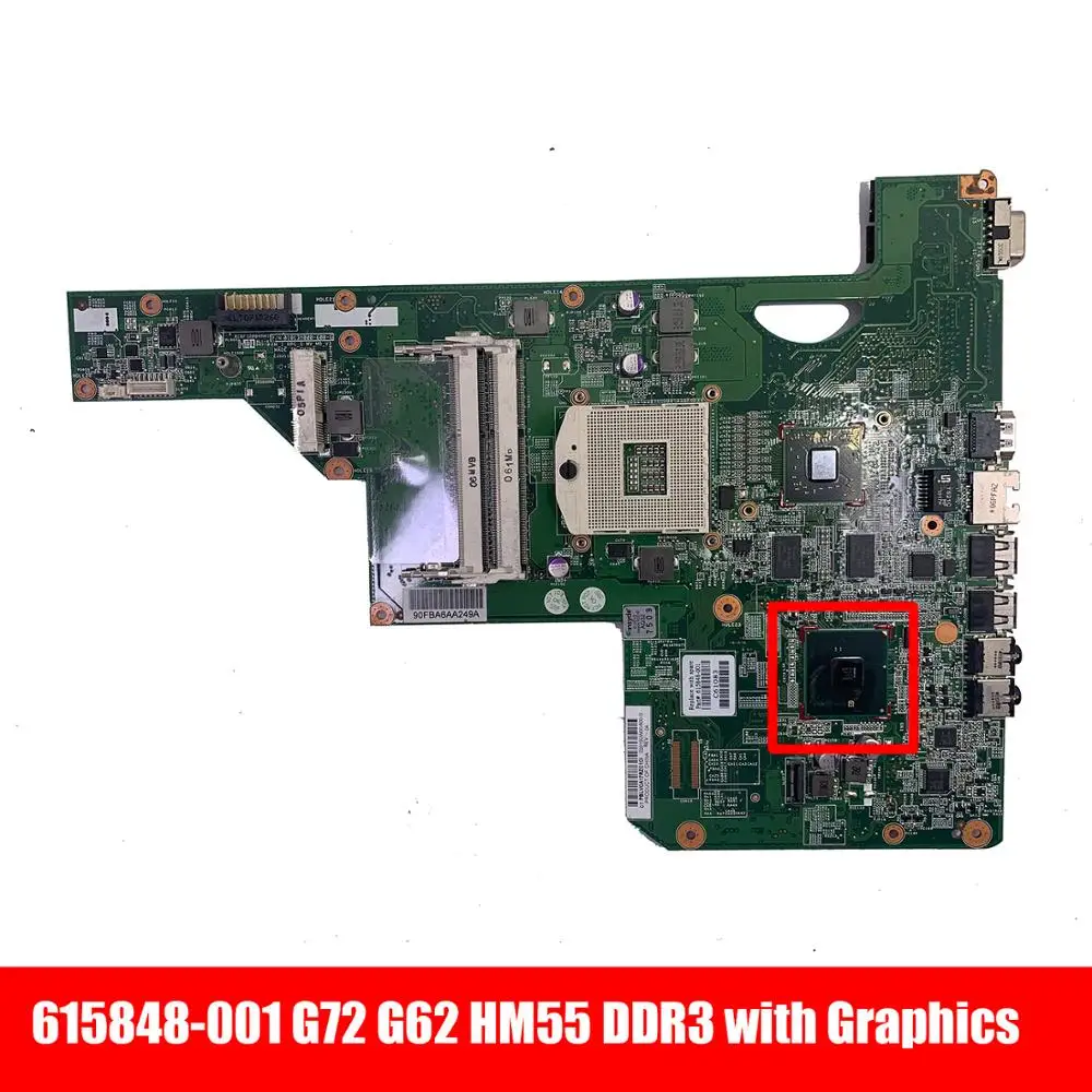 Материнская плата 615848-001/615849-001 для ноутбука Hp Compaq G72 G62 17 дюймов графика HM55 DDR3 на