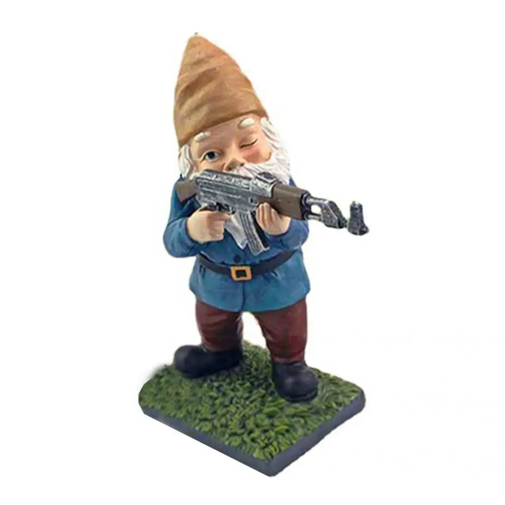 

Portable High Quality Army Garden Gnome Statue Resin Lawn Ornament Decorative Statue Ornament Interesting for Home